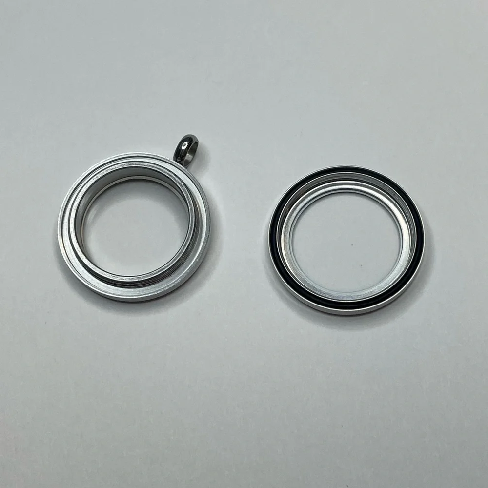 Classic Round Silver-Tone Gem Locket - Picture 3 of 4
